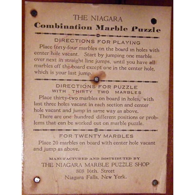 The Niagara Combination Marble Puzzle