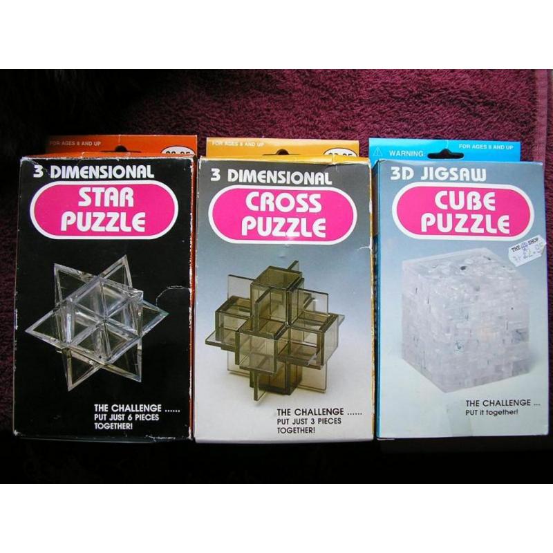 Cross puzzle, Cube Puzzle, Star Puzzle