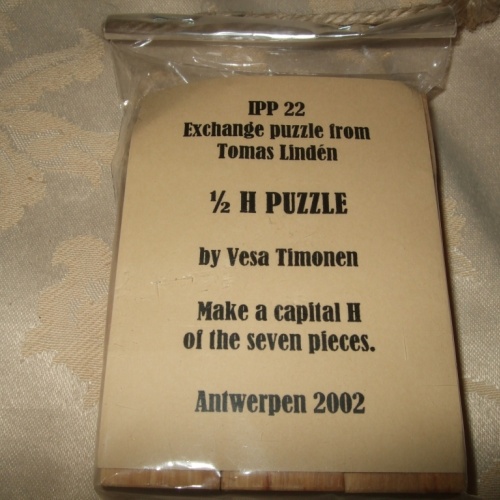 Vesa Timonen's Half H Puzzle
