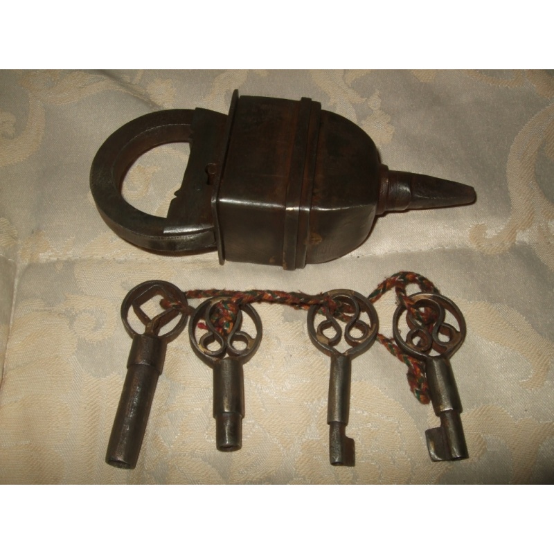 Classic four key trick lock