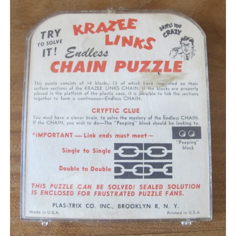 Krazee links endless chain puzzle