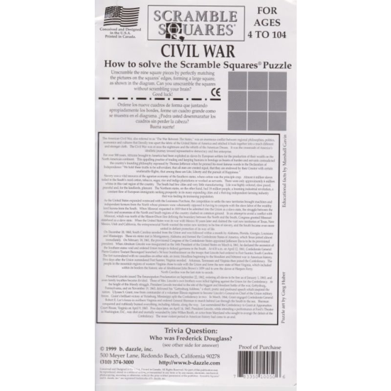 Scramble Squares - Civil War - edge matching puzzle