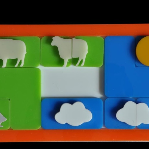 Clouds And Sheep Orange Frame