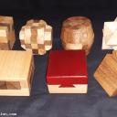 Lot of 7 wooden mechanical puzzles