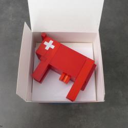 Swiss Cow Puzzle in Red and White