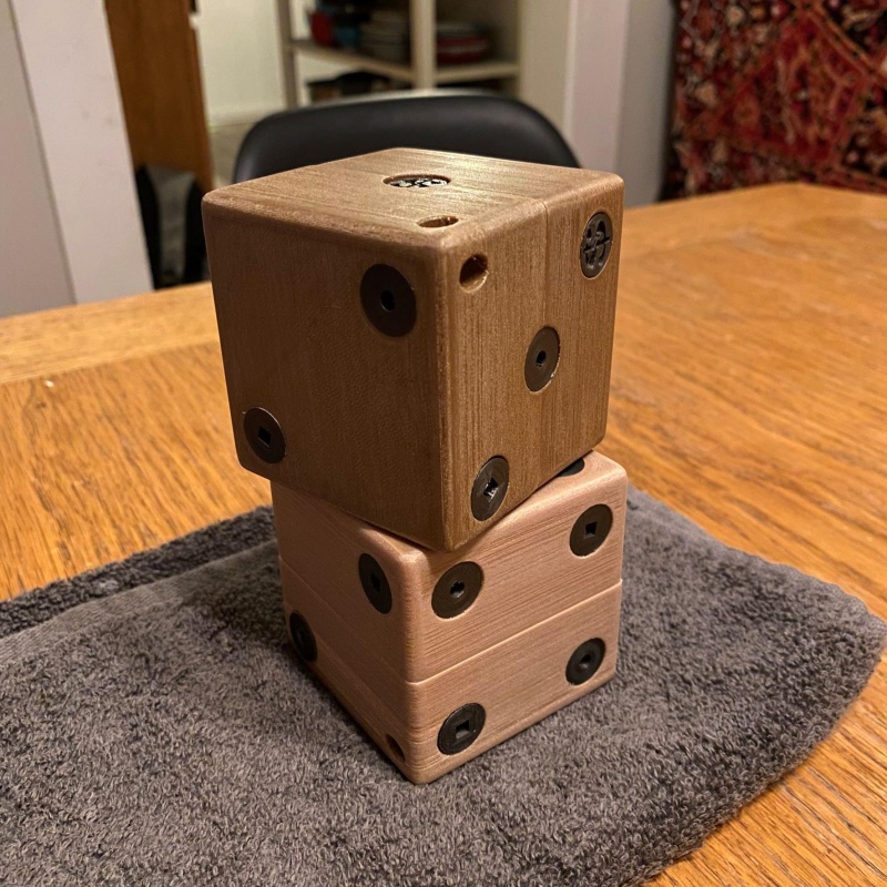 Pair O Dice - Special Wood PLA Version